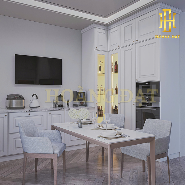 Tủ bếp hiện đại gỗ công nghiệp Hoàng Đạt - TBG009