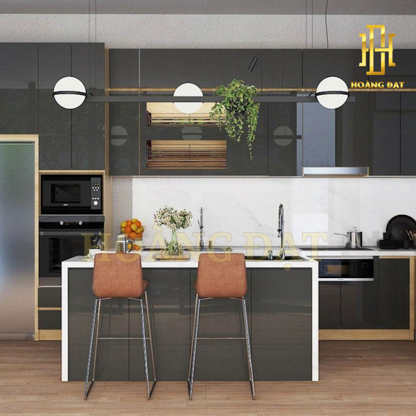 Tủ bếp hiện đại gỗ công nghiệp Hoàng Đạt - TBG003