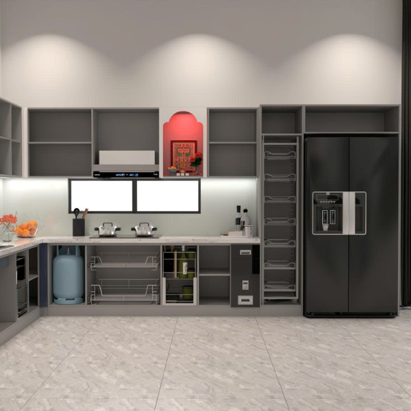 Tủ bếp hợp kim nhôm Hoàng Đạt - TBHK004