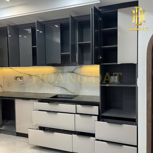 Tủ bếp hợp kim nhôm Hoàng Đạt - TBHK006