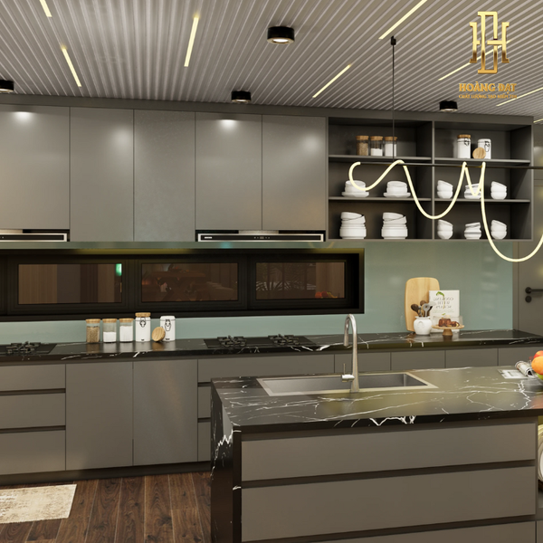 Tủ bếp hợp kim nhôm Hoàng Đạt - TBHK003