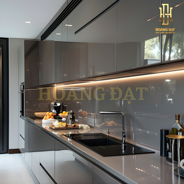 Tủ bếp nhôm kính Hoàng Đạt TBHK008