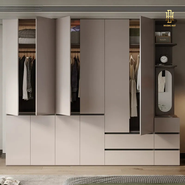 Tủ quần áo gỗ MDF cao cấp Hoàng Đạt - TQA003
