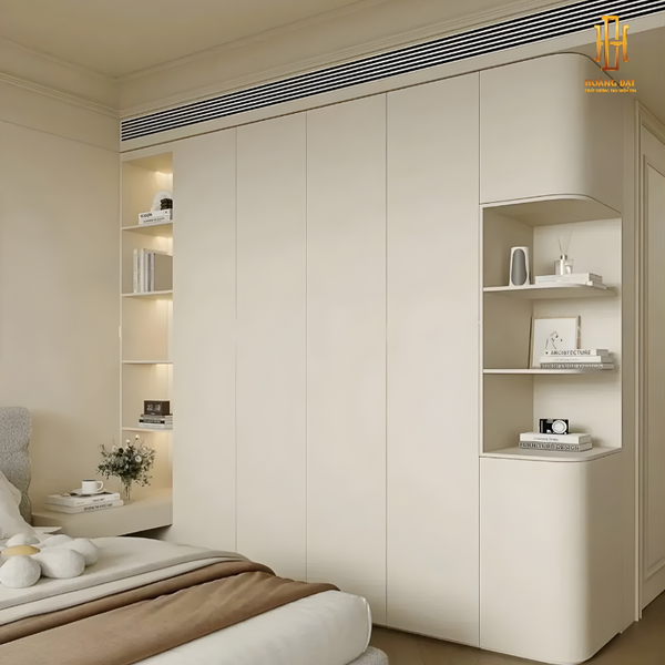 Tủ quần áo gỗ MDF cao cấp Hoàng Đạt (kèm kệ) - TQA010