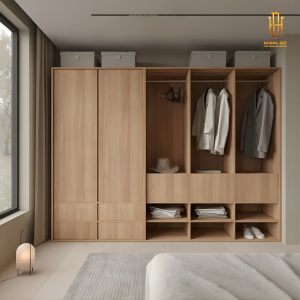 Tủ quần áo gỗ MDF cao cấp Hoàng Đạt - TQA014