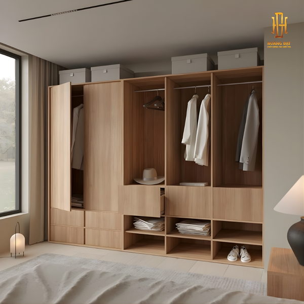 Tủ quần áo gỗ MDF cao cấp Hoàng Đạt - TQA014