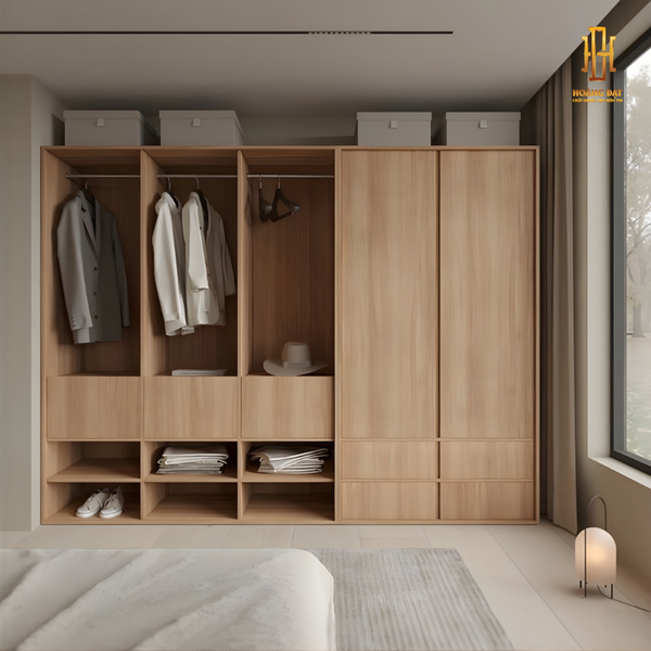 Tủ quần áo gỗ MDF cao cấp Hoàng Đạt - TQA014