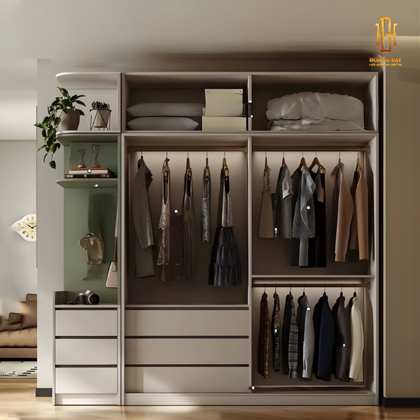 Tủ quần áo gỗ MDF cao cấp Hoàng Đạt - TQA018