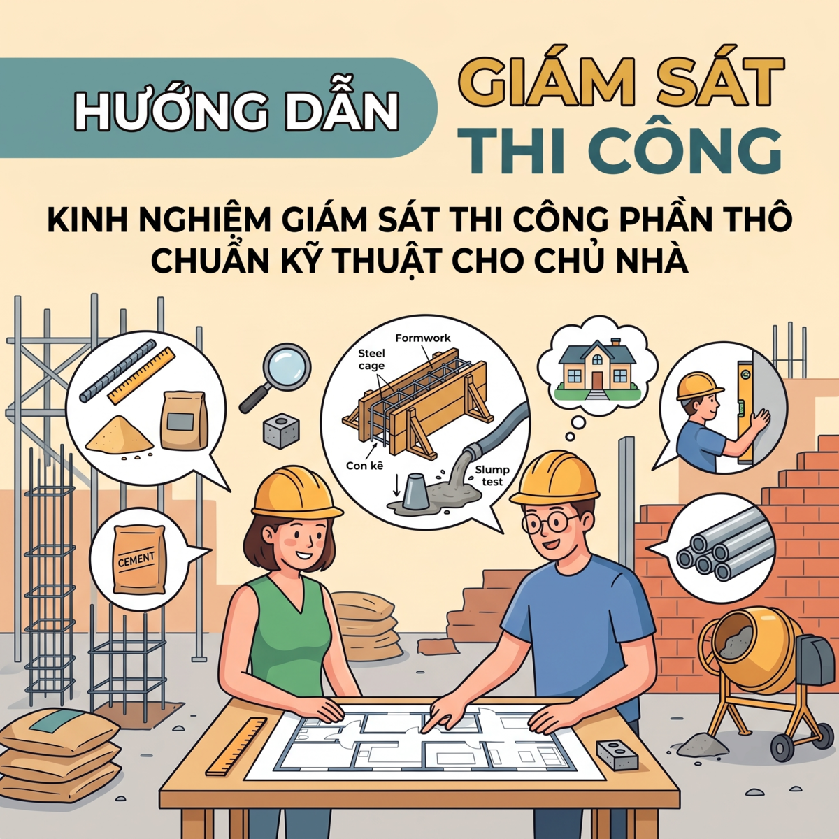 Kinh Nghiệm Giám Sát Thi Công Phần Thô Chuẩn Kỹ Thuật Cho Chủ Nhà