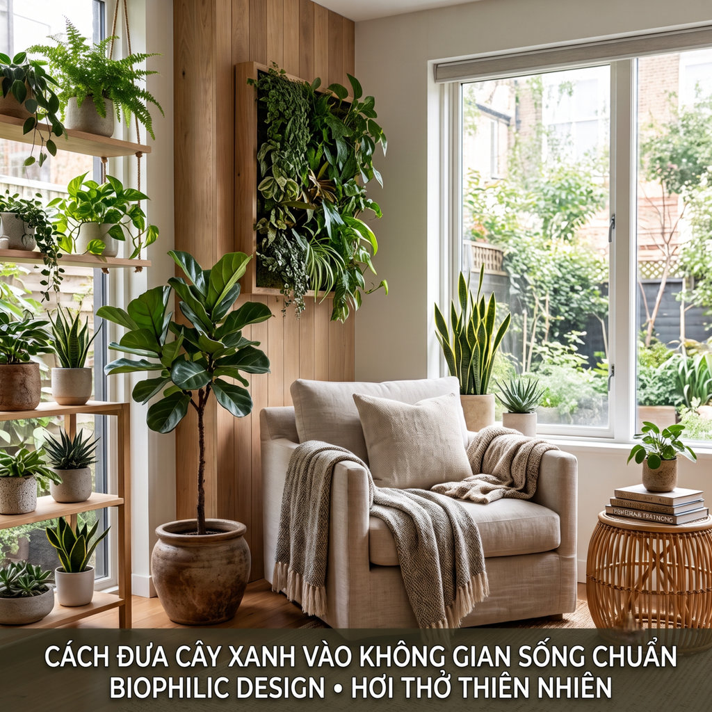 Cách Đưa Cây Xanh Vào Không Gian Sống Chuẩn Biophilic Design