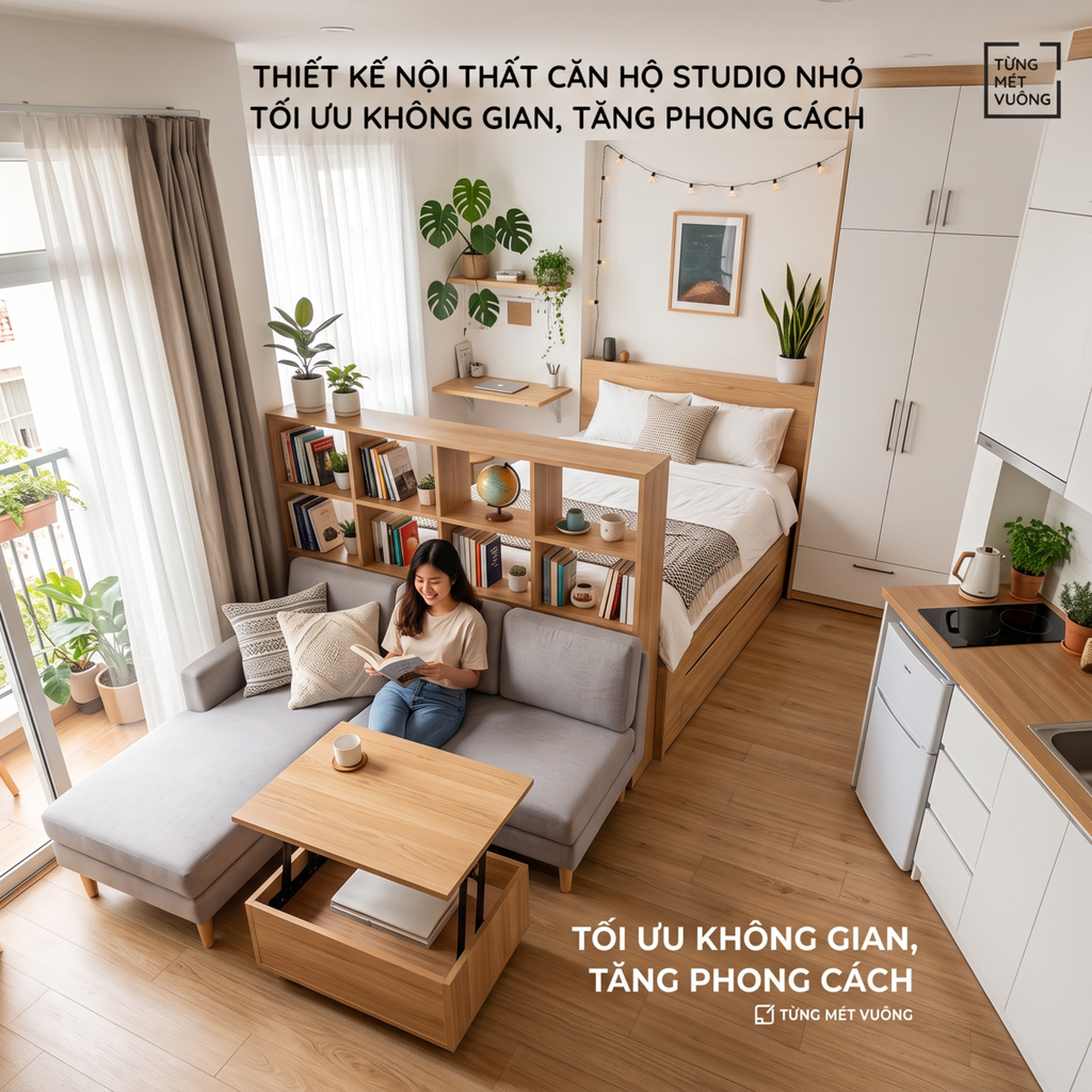 Thiết Kế Nội Thất Cho Căn Hộ Studio Diện Tích Nhỏ: Tối Ưu Không Gian & Phong Cách