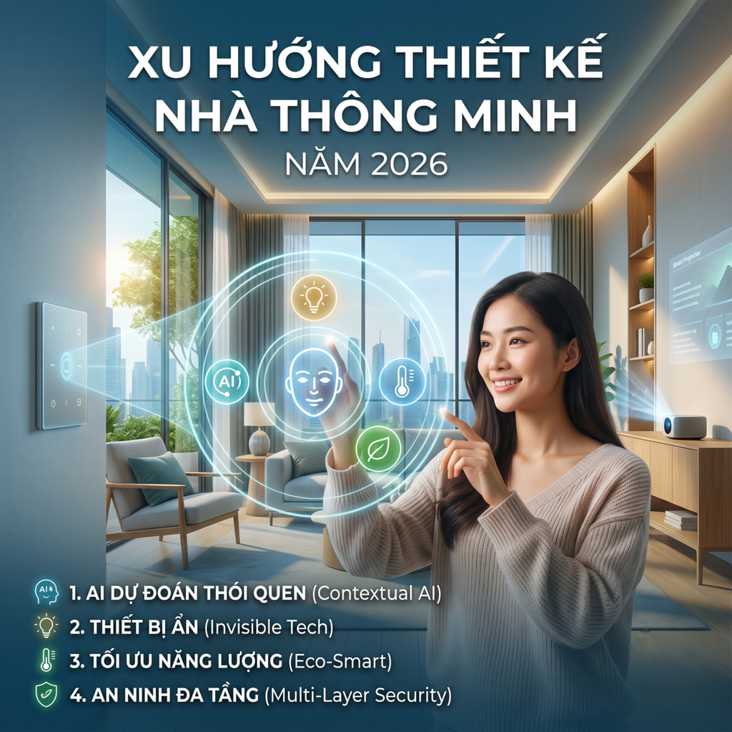 Xu Hướng Thiết Kế Nhà Thông Minh (Smart Home) 2026: Đỉnh Cao Tiện Nghi & Thẩm Mỹ