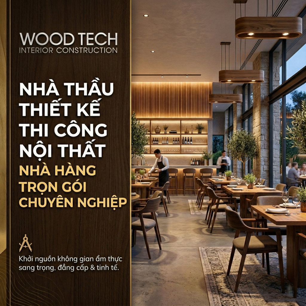 WOOD TECH: Nhà Thầu Thiết Kế Thi Công Nội Thất Nhà Hàng Trọn Gói Chuyên Nghiệp
