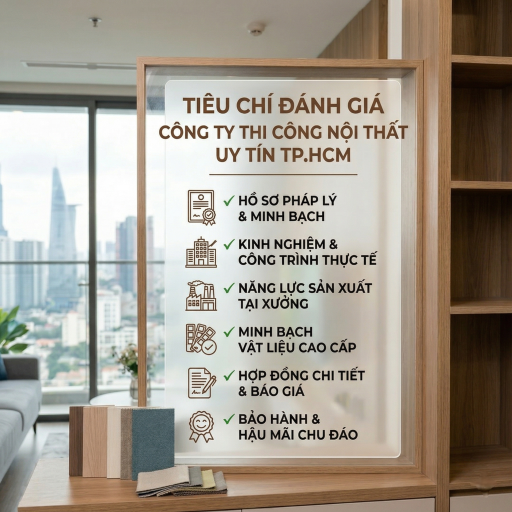Tiêu chí đánh giá công ty thi công hoàn thiện nội thất căn hộ uy tín TP.HCM