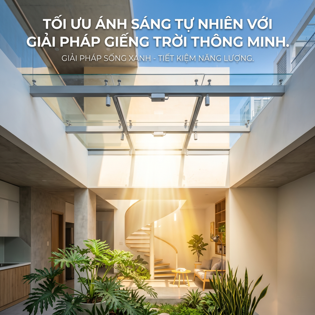 Tối Ưu Ánh Sáng Tự Nhiên Với Giải Pháp Giếng Trời Thông Minh