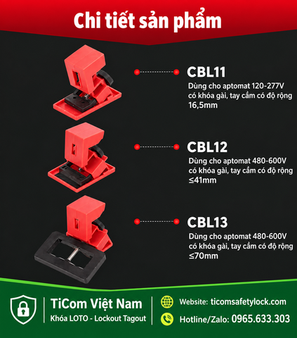 Loto Lockout-Tagout Khóa ngắt mạch MCCB ProLockey CBL11-CBL12- CBL13