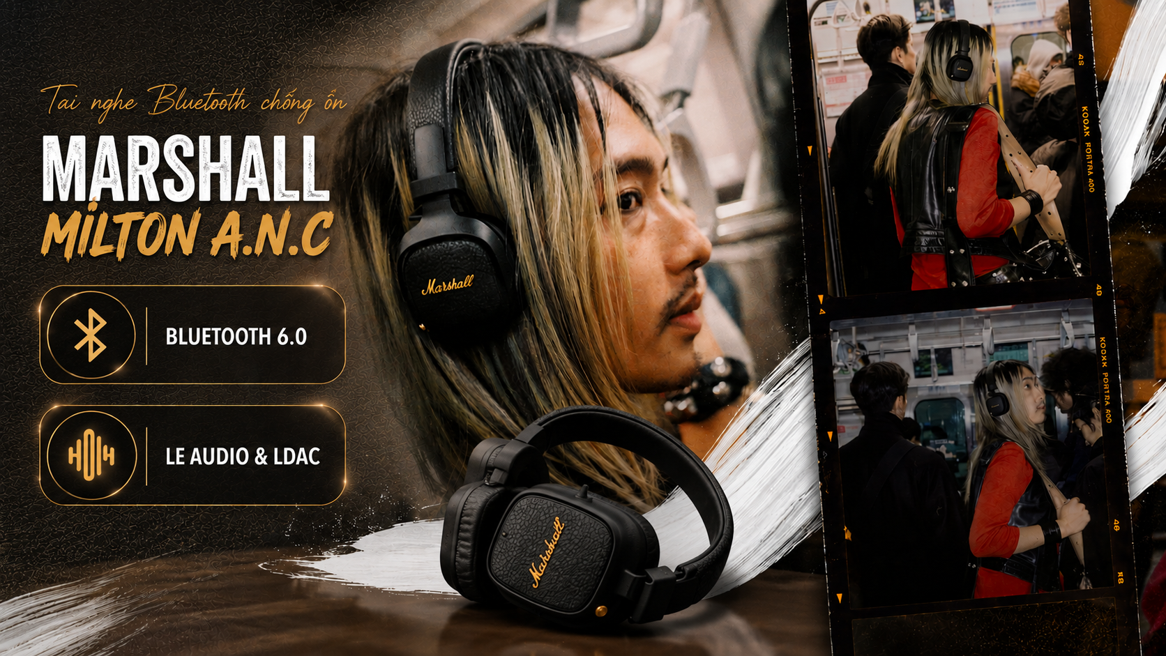 Marshall Milton ANC hỗ trợ kết nối Bluetooth 6.0 và LE Audio & L DAC