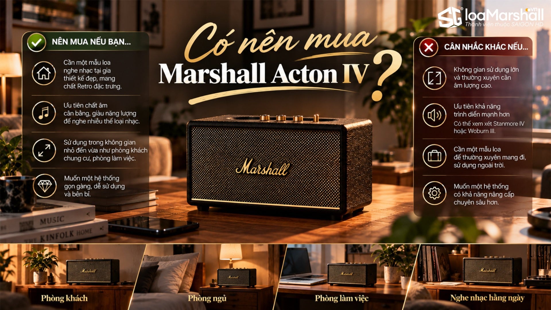 Có nên mua loa Bluetooth để bàn Marshall Acton IV