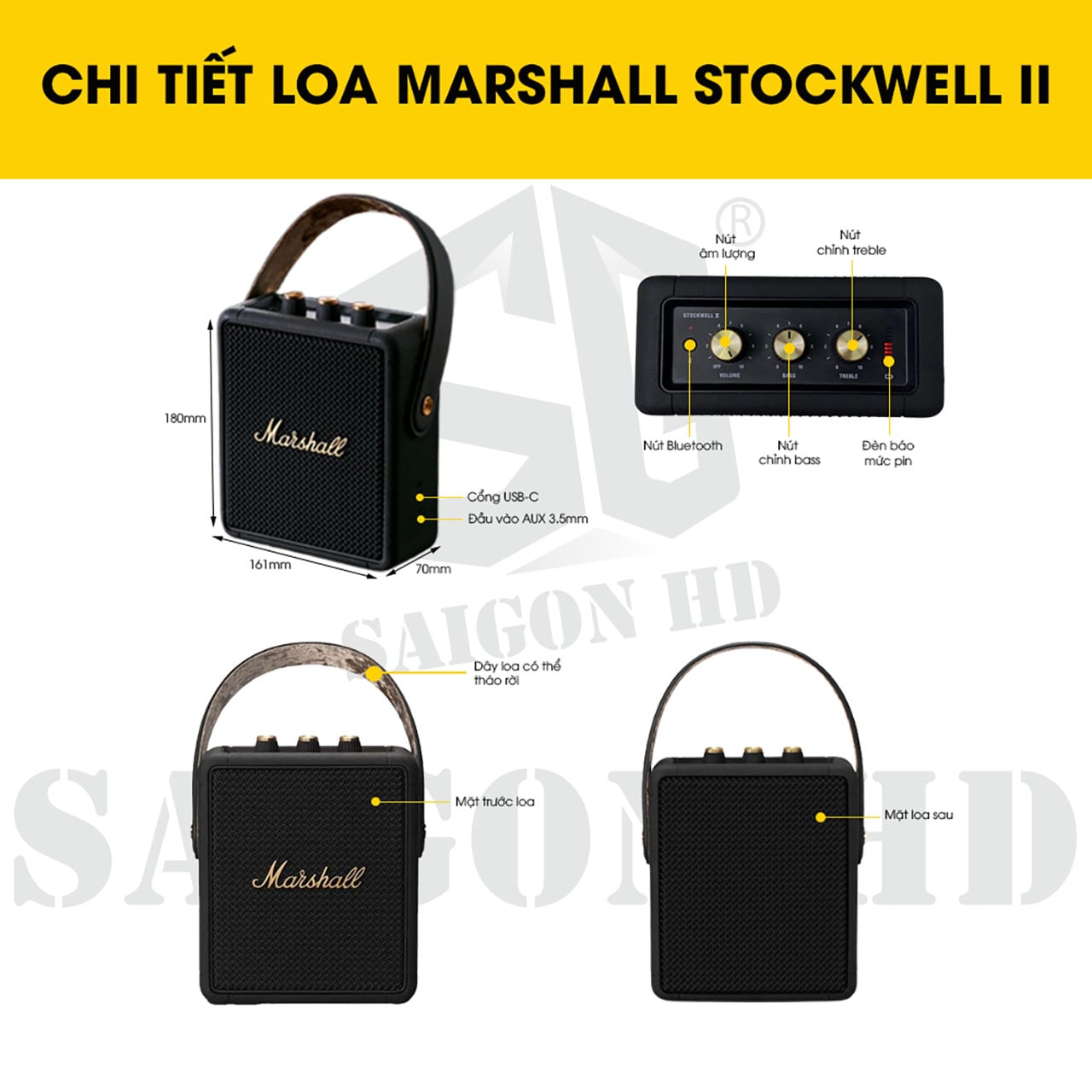 Loa Bluetooth di động Marshall Stockwell 2 chính hãng giá rẻ nhất