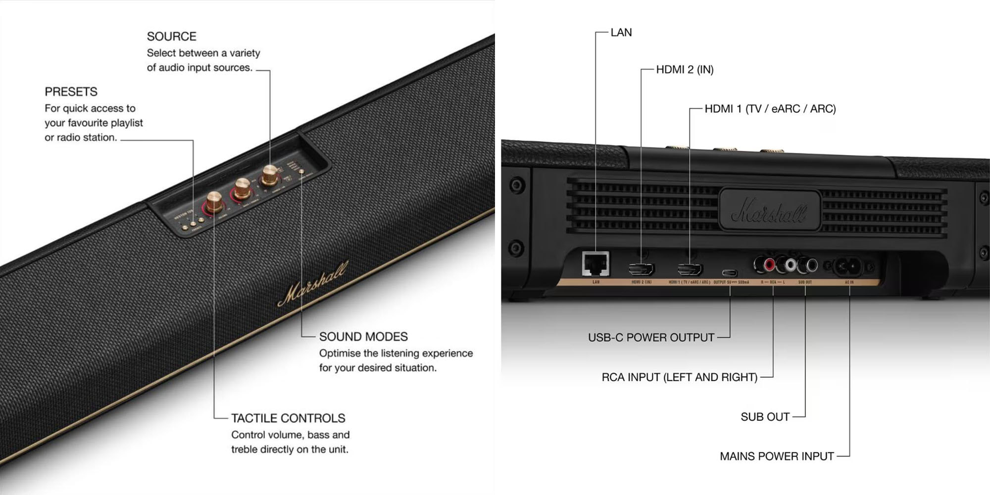 Loa SoundBar cao cấp Marshall Heston 120 chính hãng mới nhất giá rẻ nhất