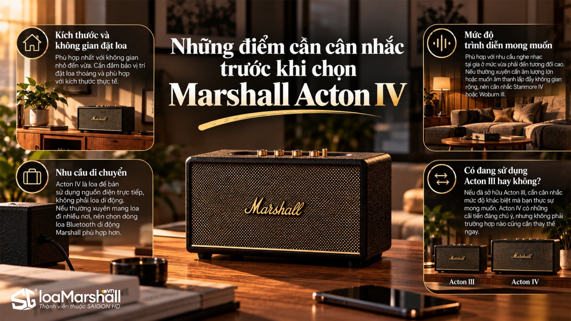 Những điểm cần biết trước khi mua loa Bluetooth để bàn Marshall  Acton IV