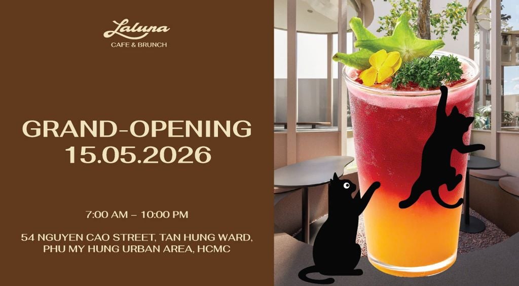 MỜI BẠN GHÉ KHAI TRƯƠNG NGÀY 15.05.2026 TẠI LALUNA CAFE & BRUNCH NGUYỄN CAO