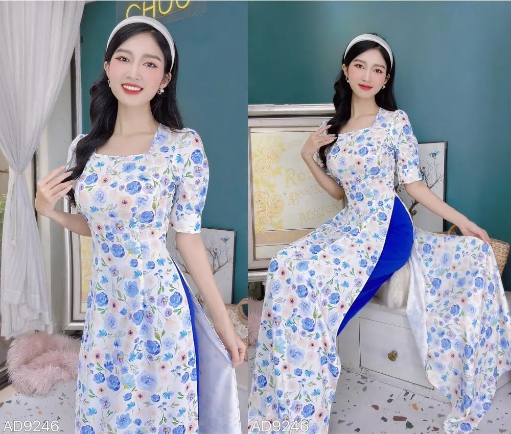 Những Mẫu Áo Dài Cổ Vuông Đẹp Độc Đáo Nhất Hiện Nay