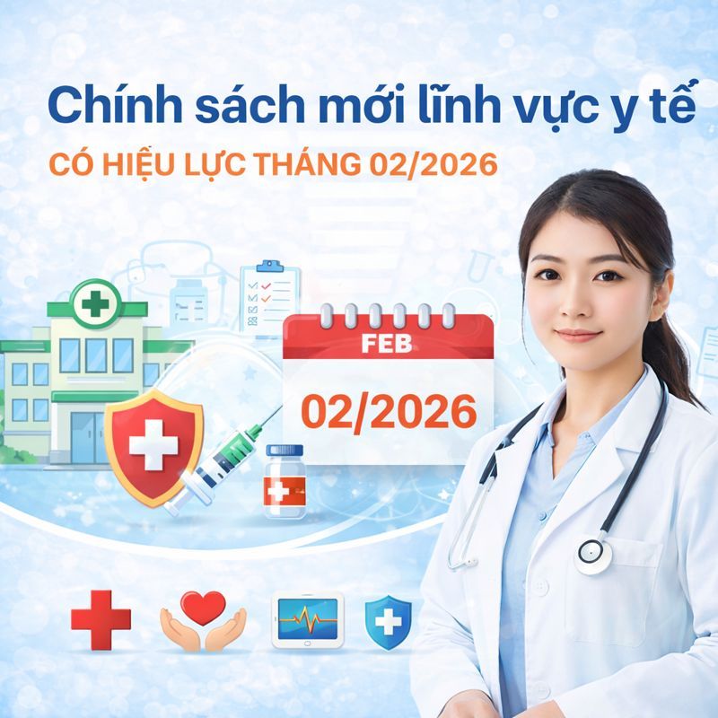 Chính sách mới lĩnh vực y tế có hiệu lực tháng 02/2026