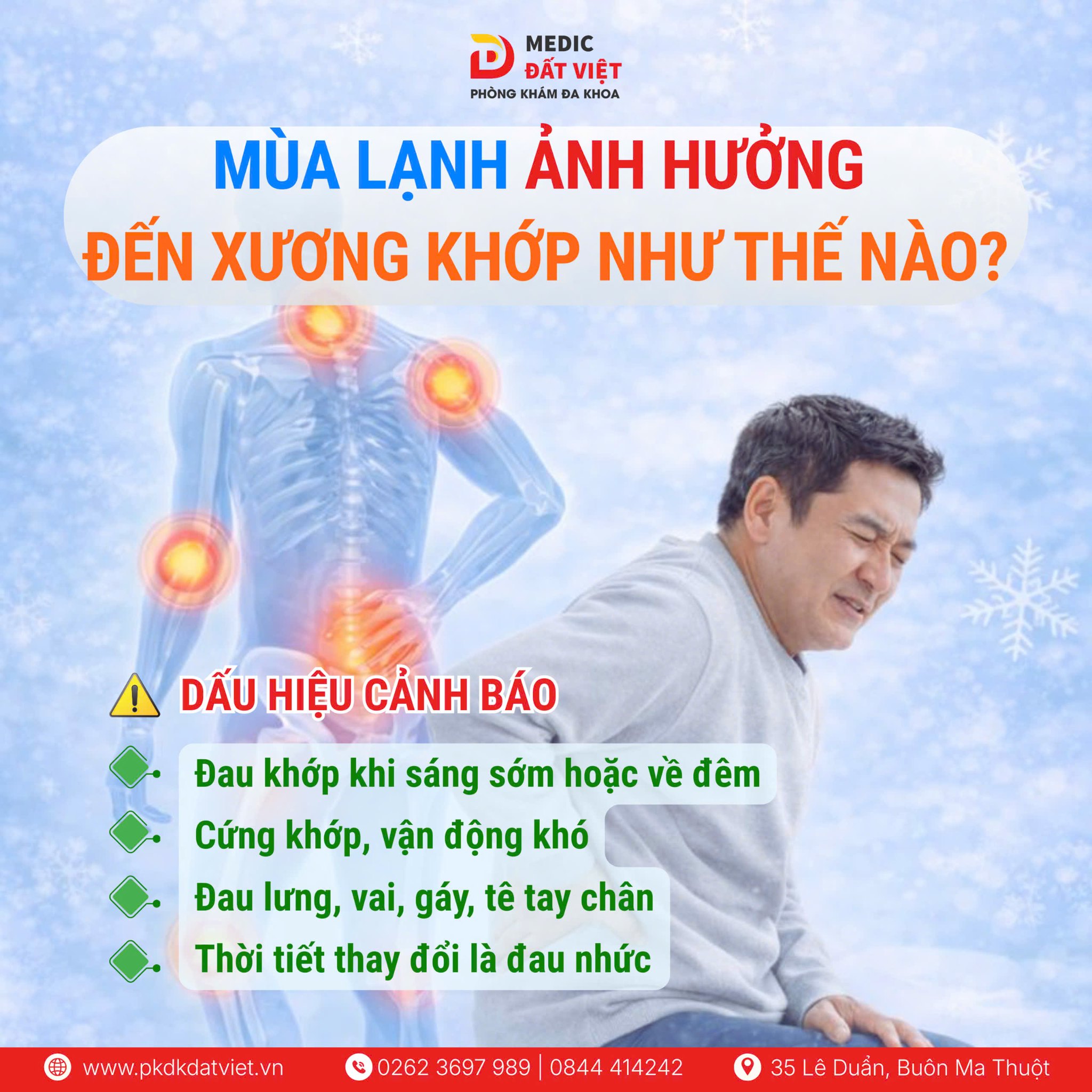 Mùa Lạnh – “Kẻ Thù” Âm Thầm Của Bệnh Lý Xương Khớp