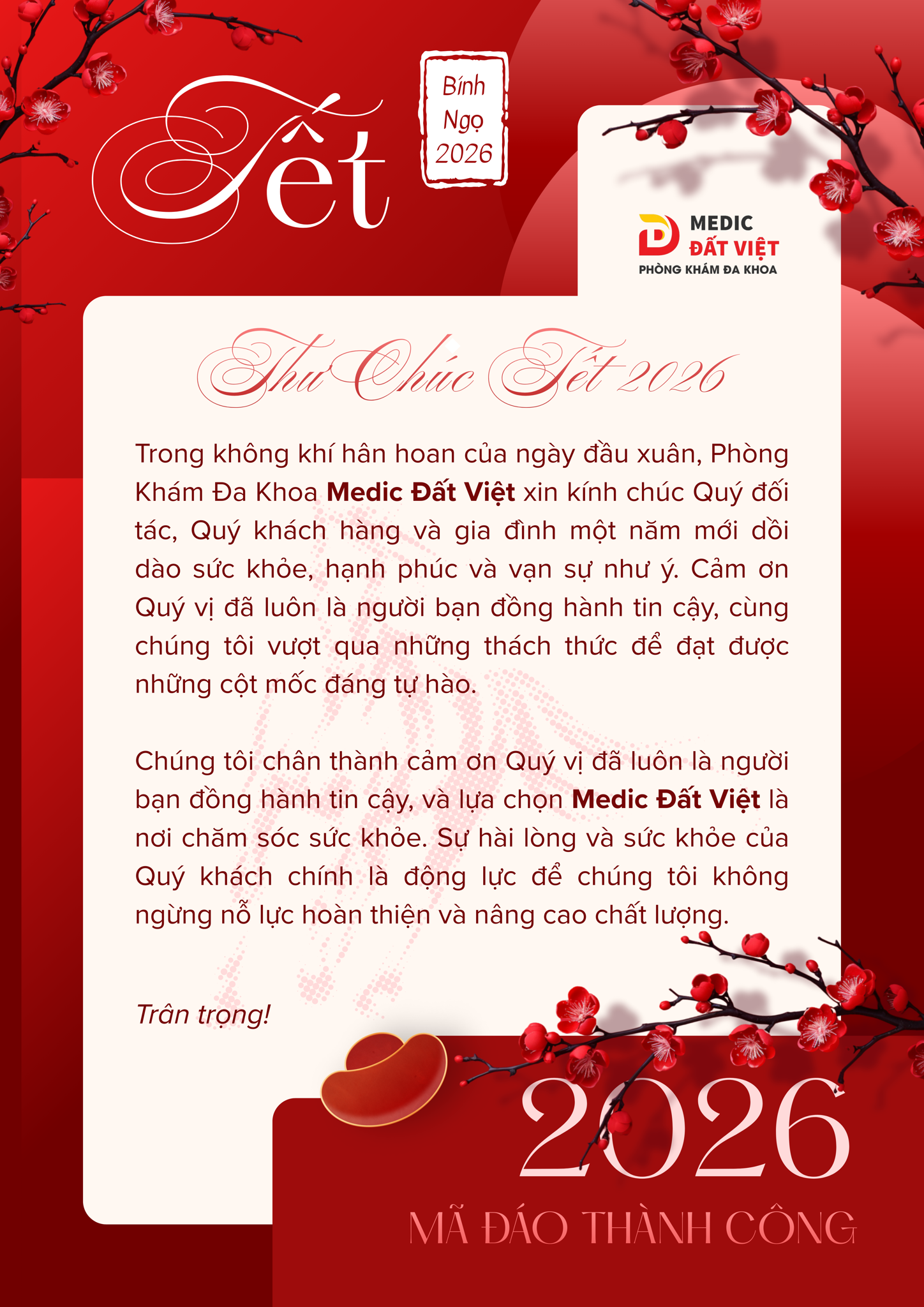 Thư Chúc Tết Bính Ngọ 2026