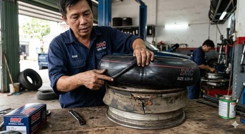 Tại sao thay săm mới vẫn bị xịt lốp? Câu trả lời nằm ở tấm Yếm xe!