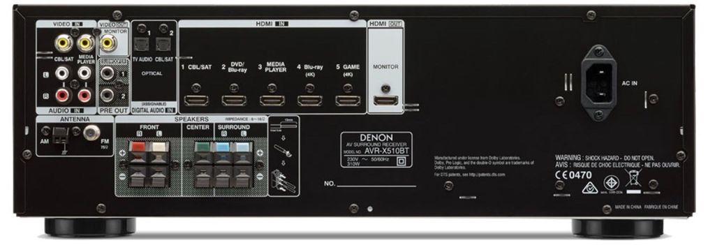 Amply xem phim Denon AVR-X510BT chính hãng