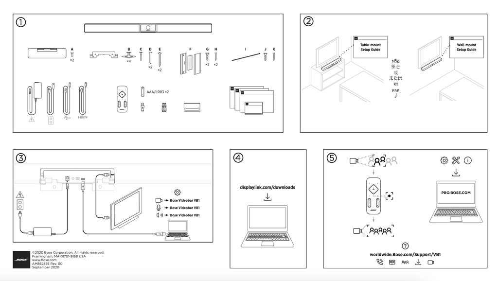 cách kết nối loa bose videobar
