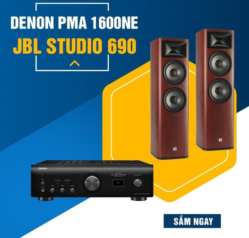Dàn nghe nhạc cho phòng khách NN85-TV (Loa JBL Studio 690 & amply Denon PMA 1600NE)