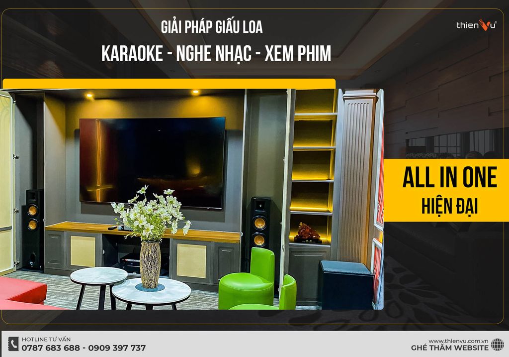 giải pháp giấu loa nghe nhạc karaoke xem phim trong âm thanh all in one