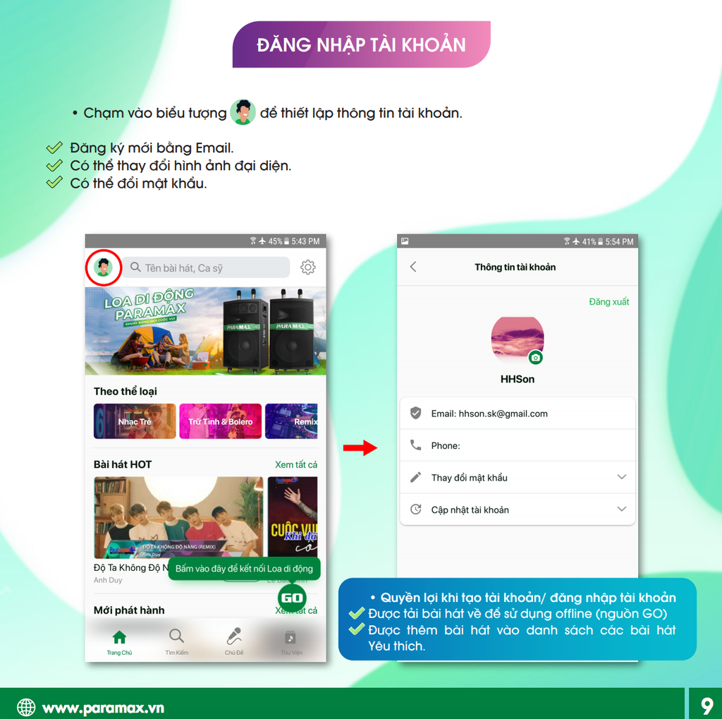 Ứng Dụng Hát Karaoke Trực Tuyến Paramax Go 8