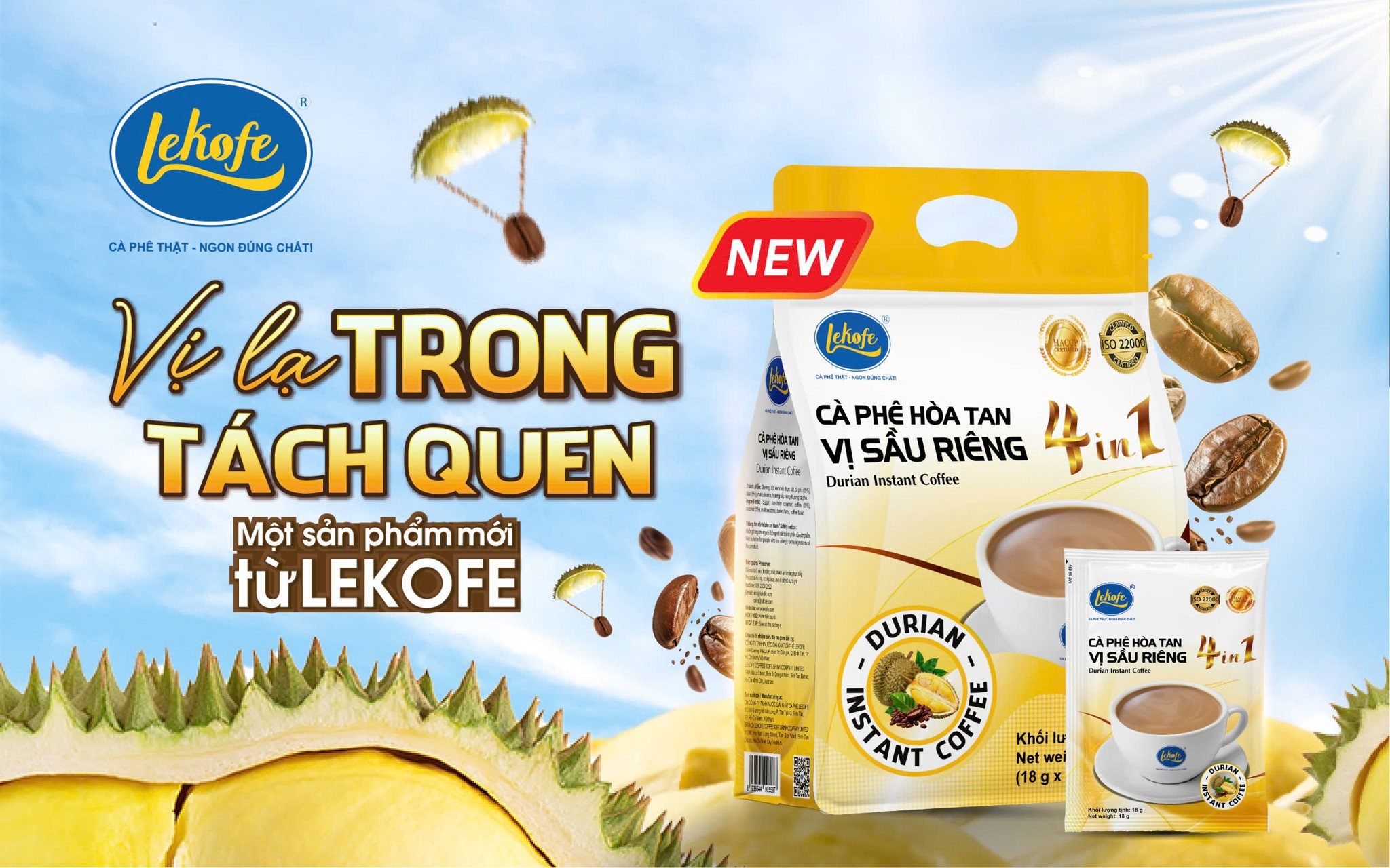 Cà Phê Hòa Tan 4in1 Sầu Riêng - Vị Lạ Trong Tách Quen