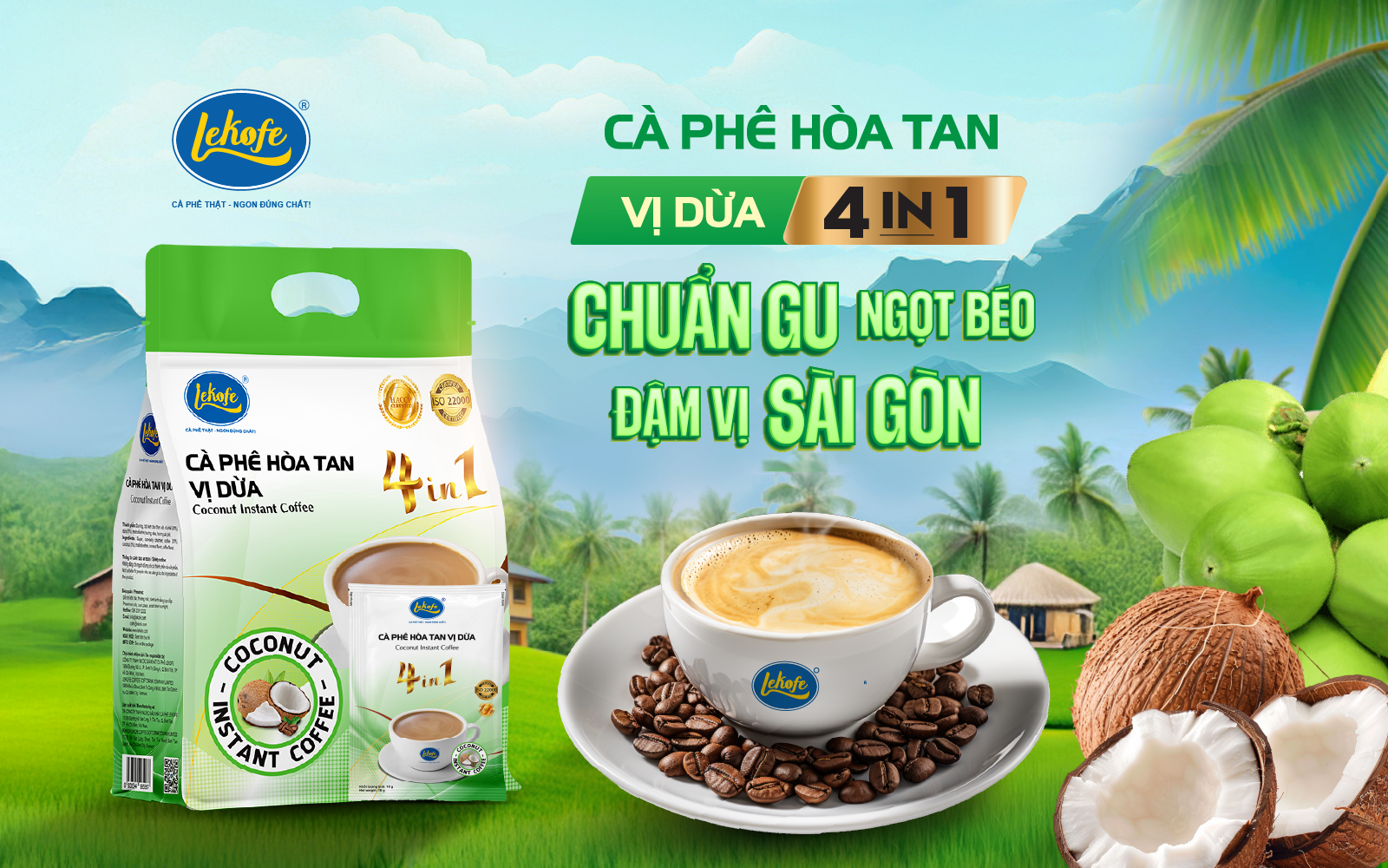 Uống Cà Phê Hòa Tan Vị Dừa Lekofe – Thưởng Thức Hương Vị Sài Gòn Đậm Đà