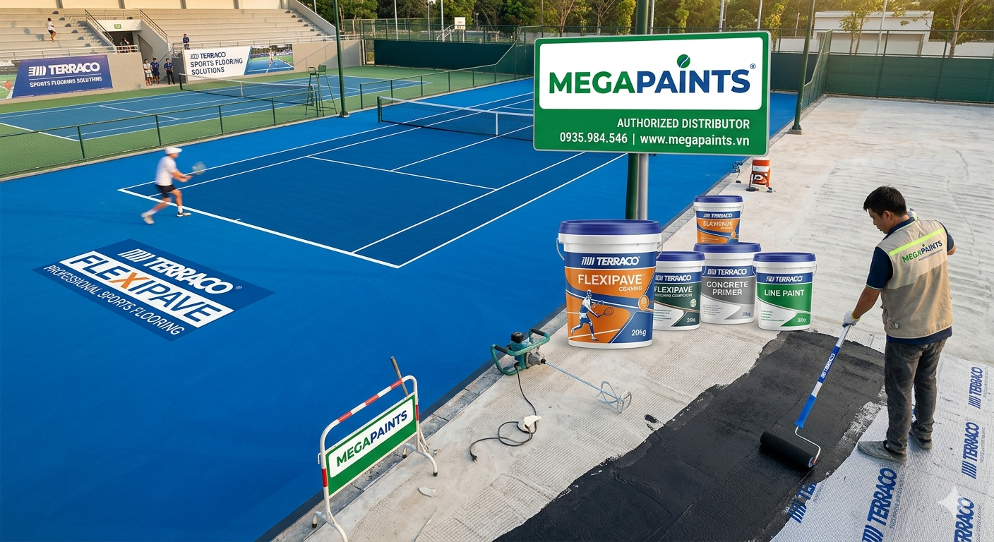 SƠN THỂ THAO TERRACO- GIẢI PHÁP TOÀN DIỆN CHO SÂN TENNIS, PICKEBALL, CẦU LÔNG