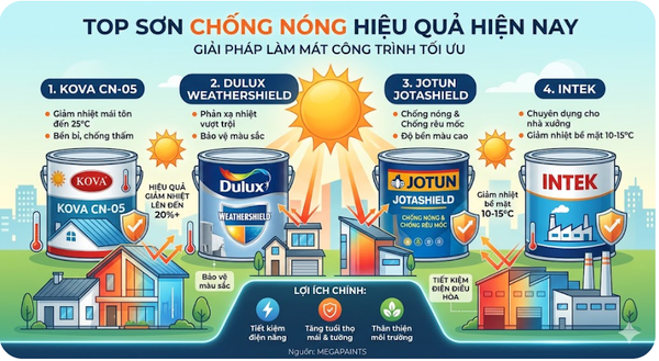 TOP CÁC LOẠI SƠN CHỐNG NÓNG HIỆU QUẢ NHẤT HIỆN NAY.