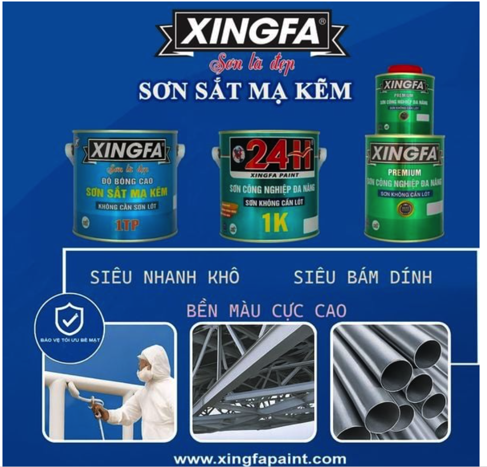 BẢNG MÀU SƠN SẮT MẠ KẼM XINFA CHÍNH HÃNG