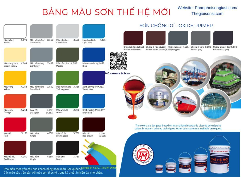 BẢNG MÀU SƠN THẾ HỆ MỚI