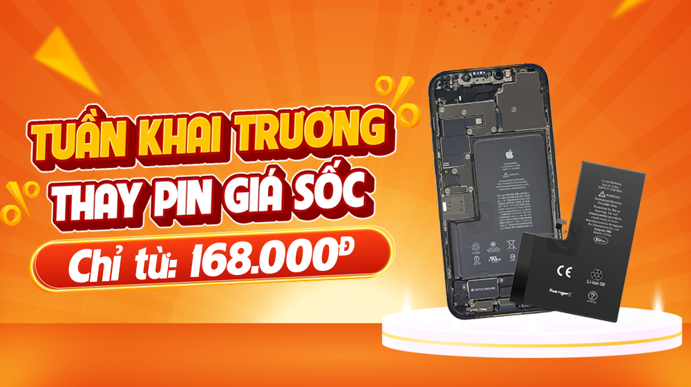 Tuần Lễ Khai Trương: Thay Pin iPhone Giá Sốc Chỉ Từ 168K Tại Sửa Táo