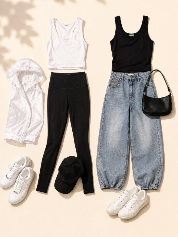 cách phối áo tank top chuẩn sao Hàn giúp chị em vượt qua mùa nóng 40 độ