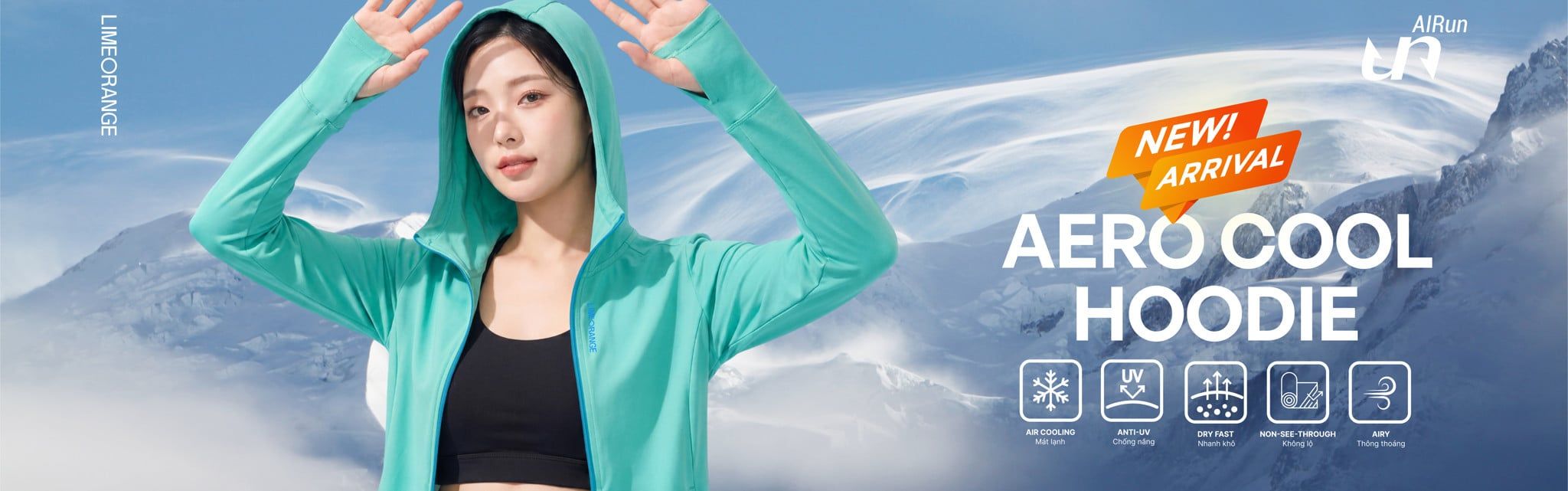 Aerocool Hoodie LIMEORANGE