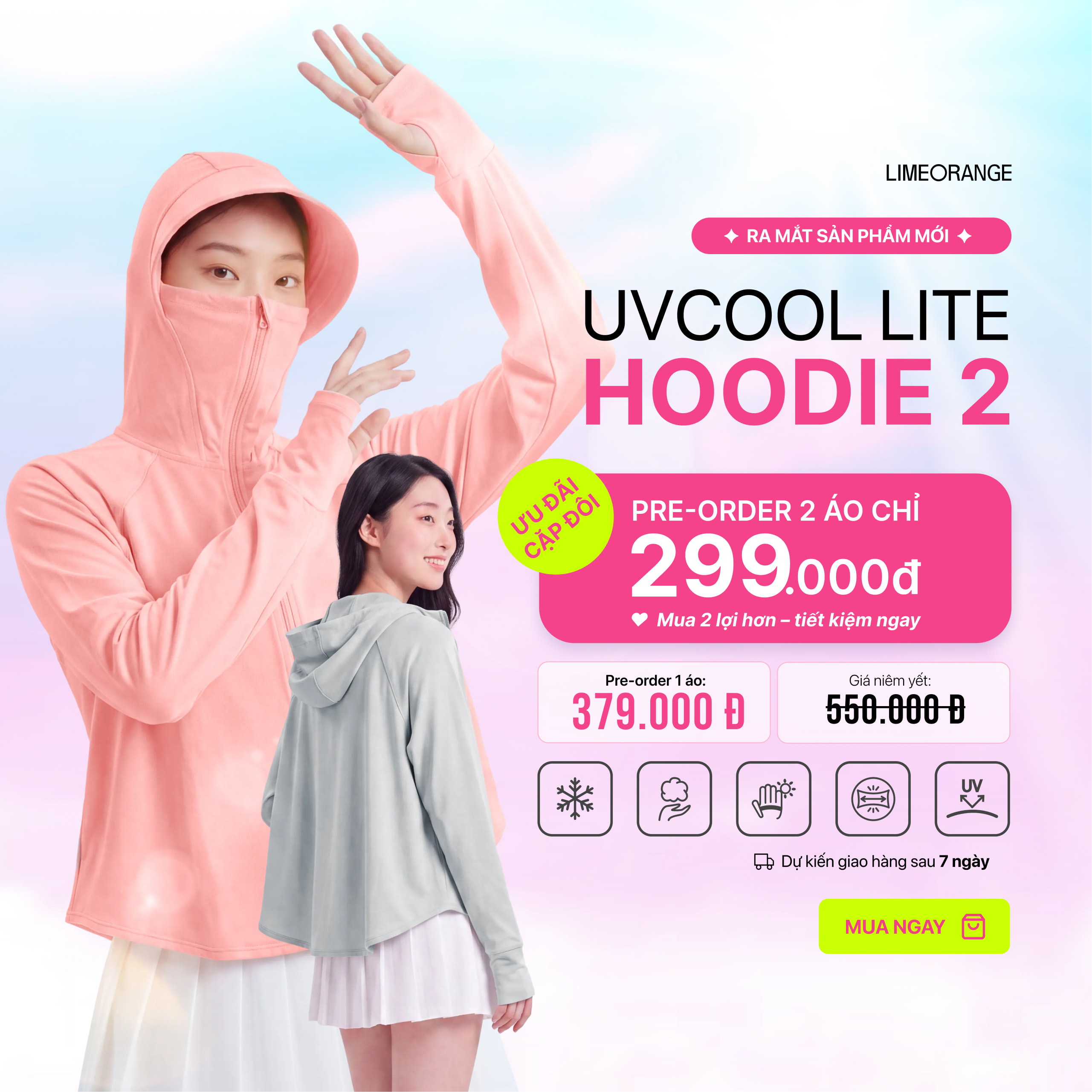 FRE-ODER UVCOOL LITE HOODIE 2