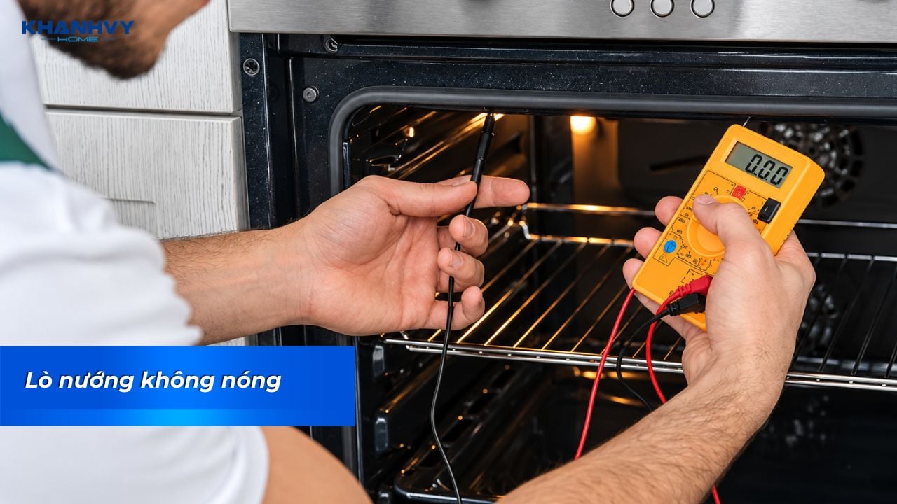 Lò nướng vẫn hoạt động nhưng không tỏa nhiệt, khiến thực phẩm lâu chín hoặc không thể chín đều