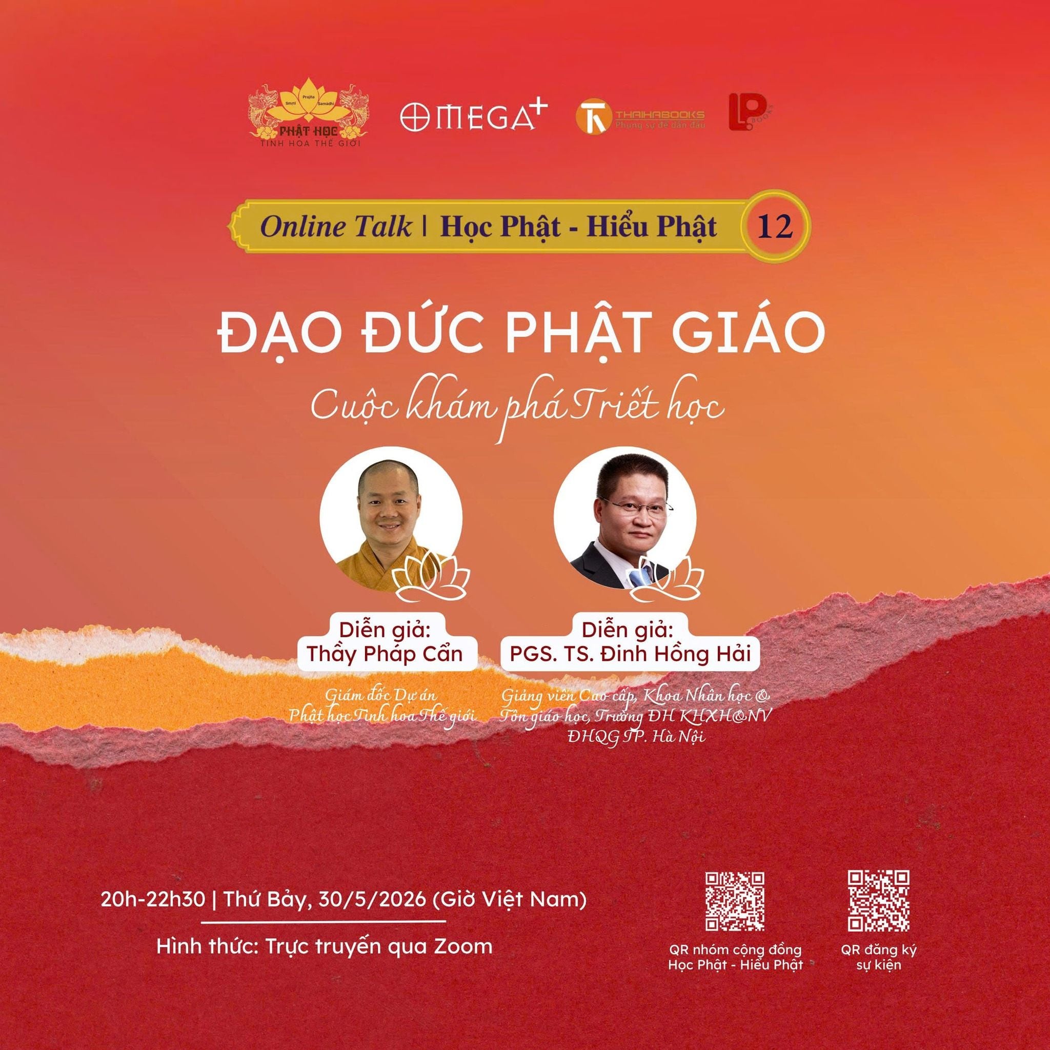 ONLINE TALK | HỌC PHẬT - HIỂU PHẬT |  SỐ 12 Đ𝐚̣𝐨 đ𝐮̛́𝐜 𝐏𝐡𝐚̣̂𝐭 𝐠𝐢𝐚́𝐨 - 𝐂𝐮𝐨̣̂𝐜 𝐤𝐡𝐚́𝐦 𝐩𝐡𝐚́ 𝐓𝐫𝐢𝐞̂́𝐭 𝐡𝐨̣𝐜