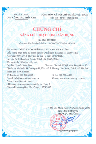 Chứng nhận năng lực hoạt động xây dựng