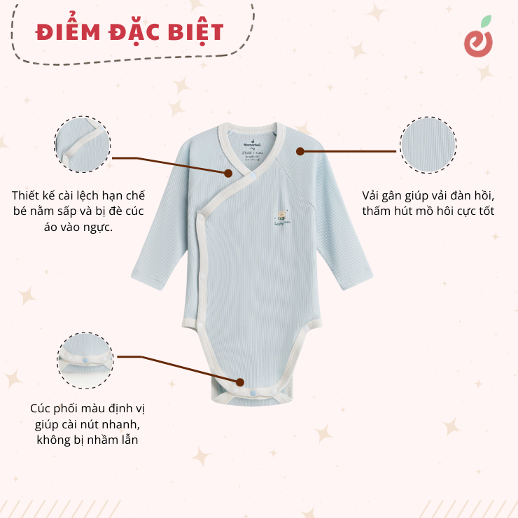 Bodysuit bé trai basic cao cấp thời trang Mamacheri